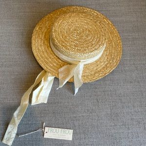 Frou frou kids straw hat white